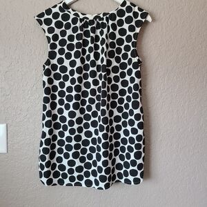 Merona White and Black polka-dot sleeveless blouse